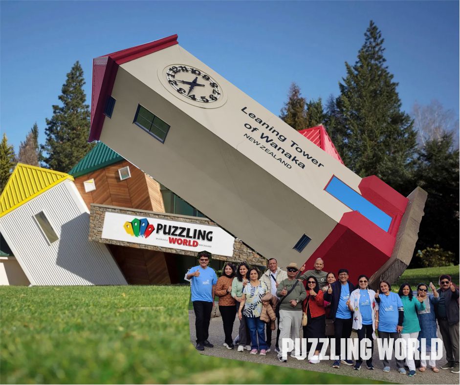 Explore Puzzling World in New Zealand, a unique attraction featuring optical illusions, maze challenges, and interactive exhibits for all ages, New Zealand group tour from Gandhinagar