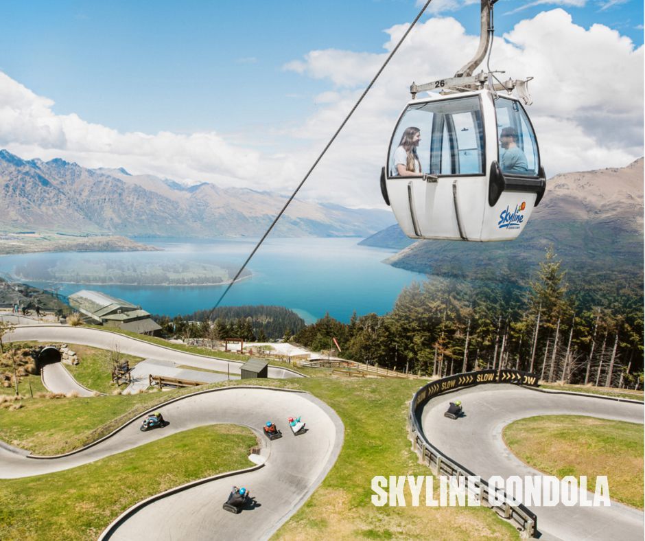 Skyline Gondola in New Zealand offering stunning panoramic views of Queenstown and Lake Wakatipu, New Zealand group tour from Bhuj